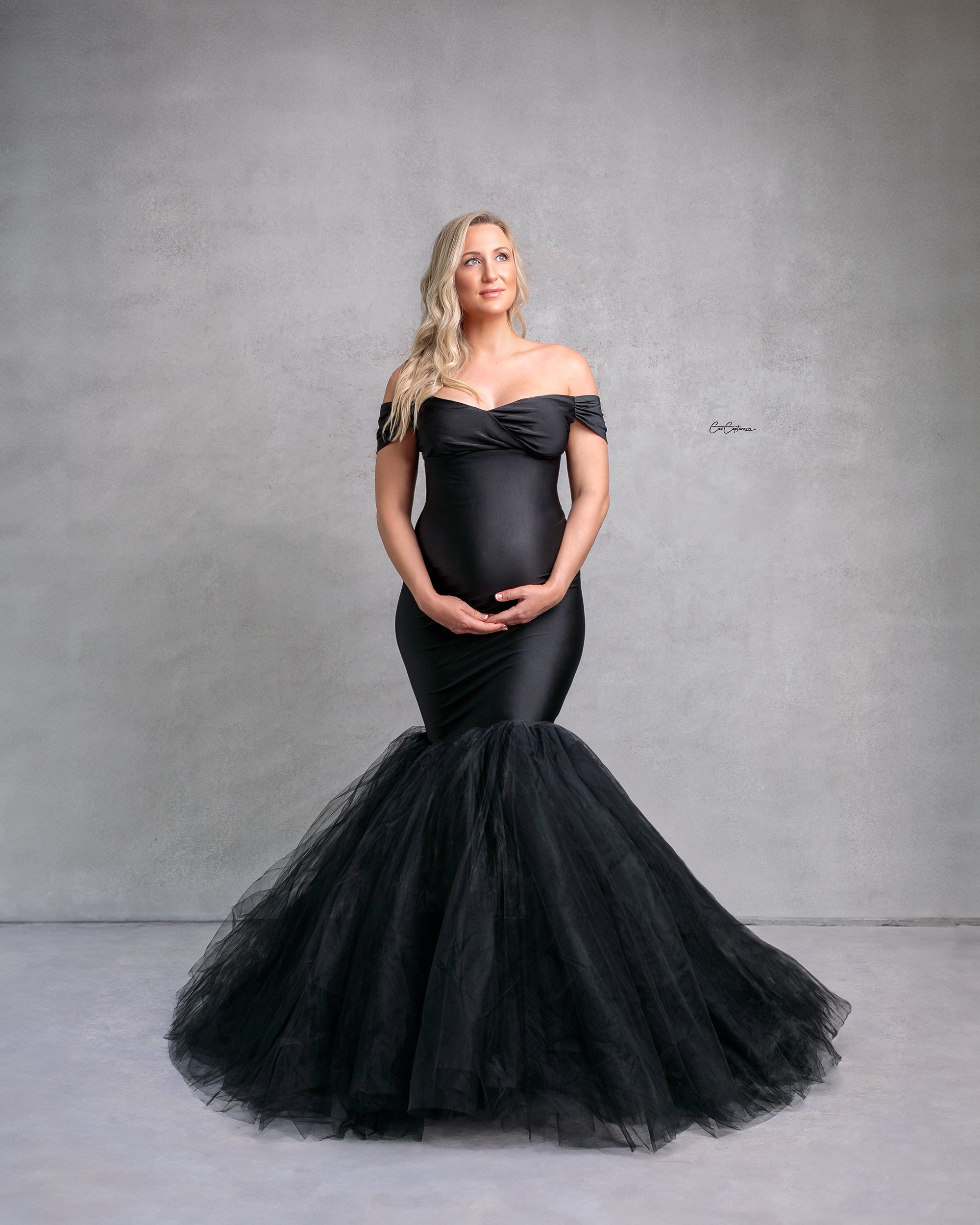 Kate Black/Sapphire Blue/Light Blue Knitted tube top Maternity Photoshoot Dress