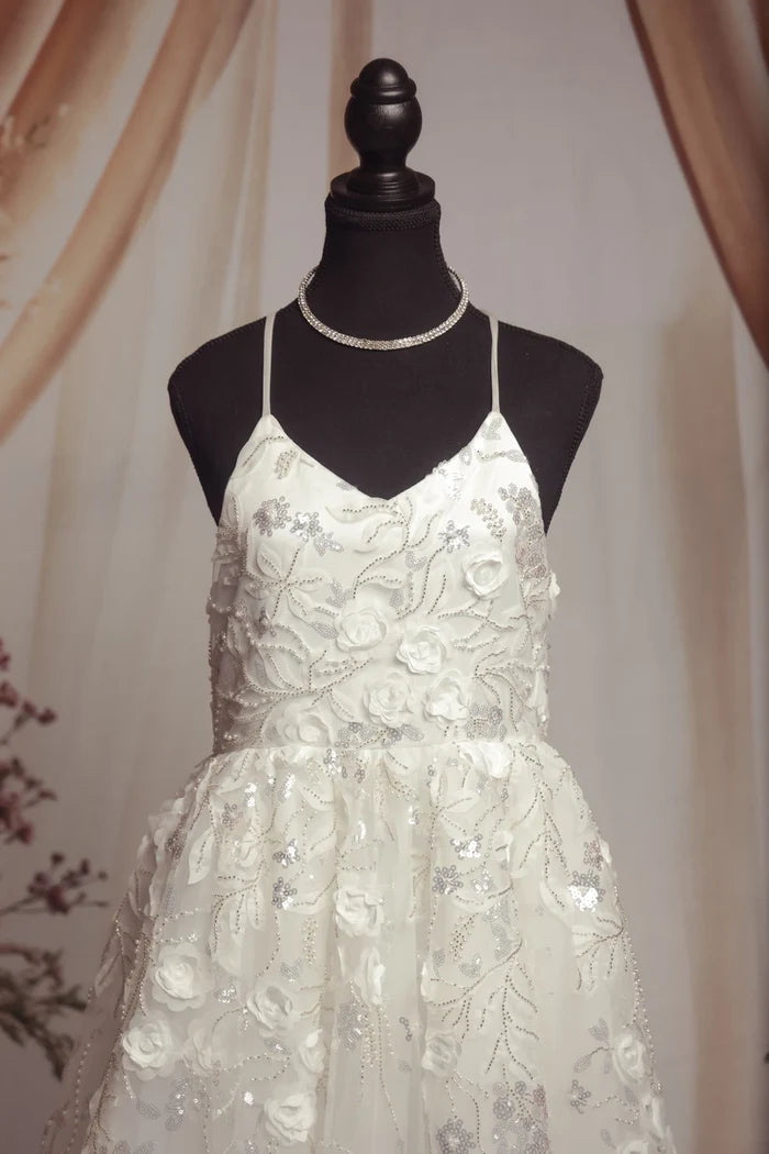 Kate Spring/Summer White Party Dress Kids Dress for Photography