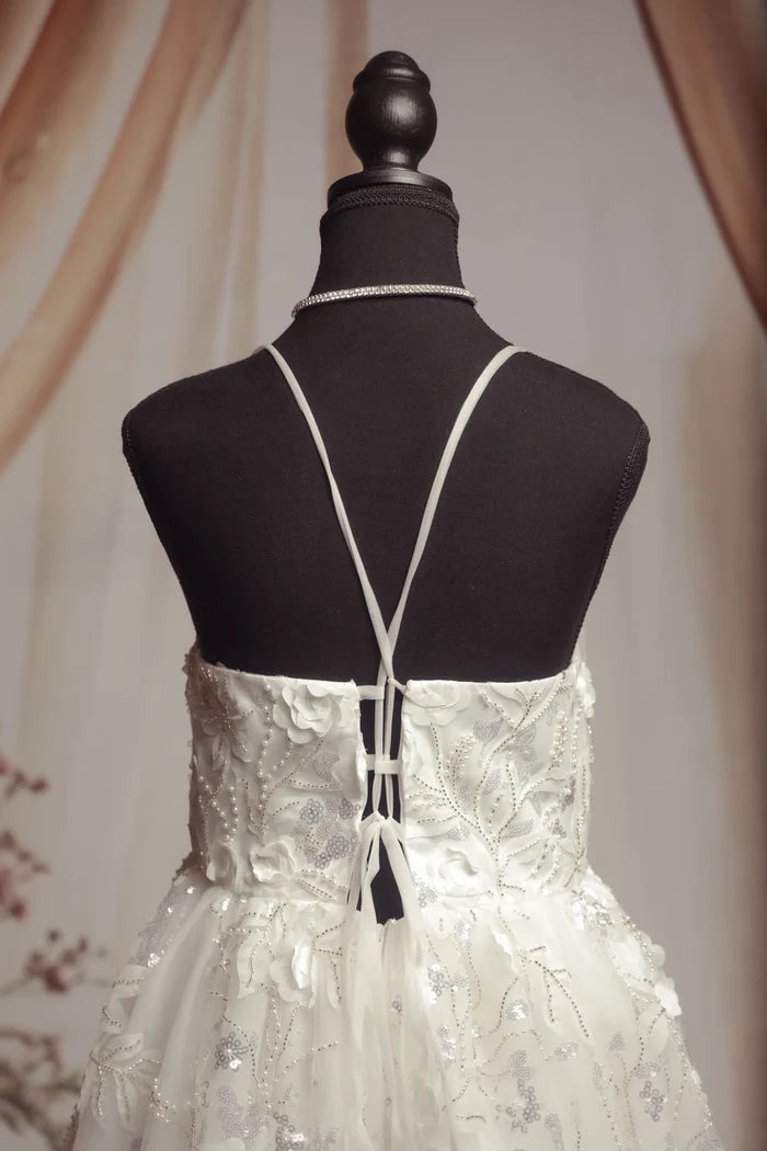 Kate Spring/Summer White Party Dress Kids Dress for Photography