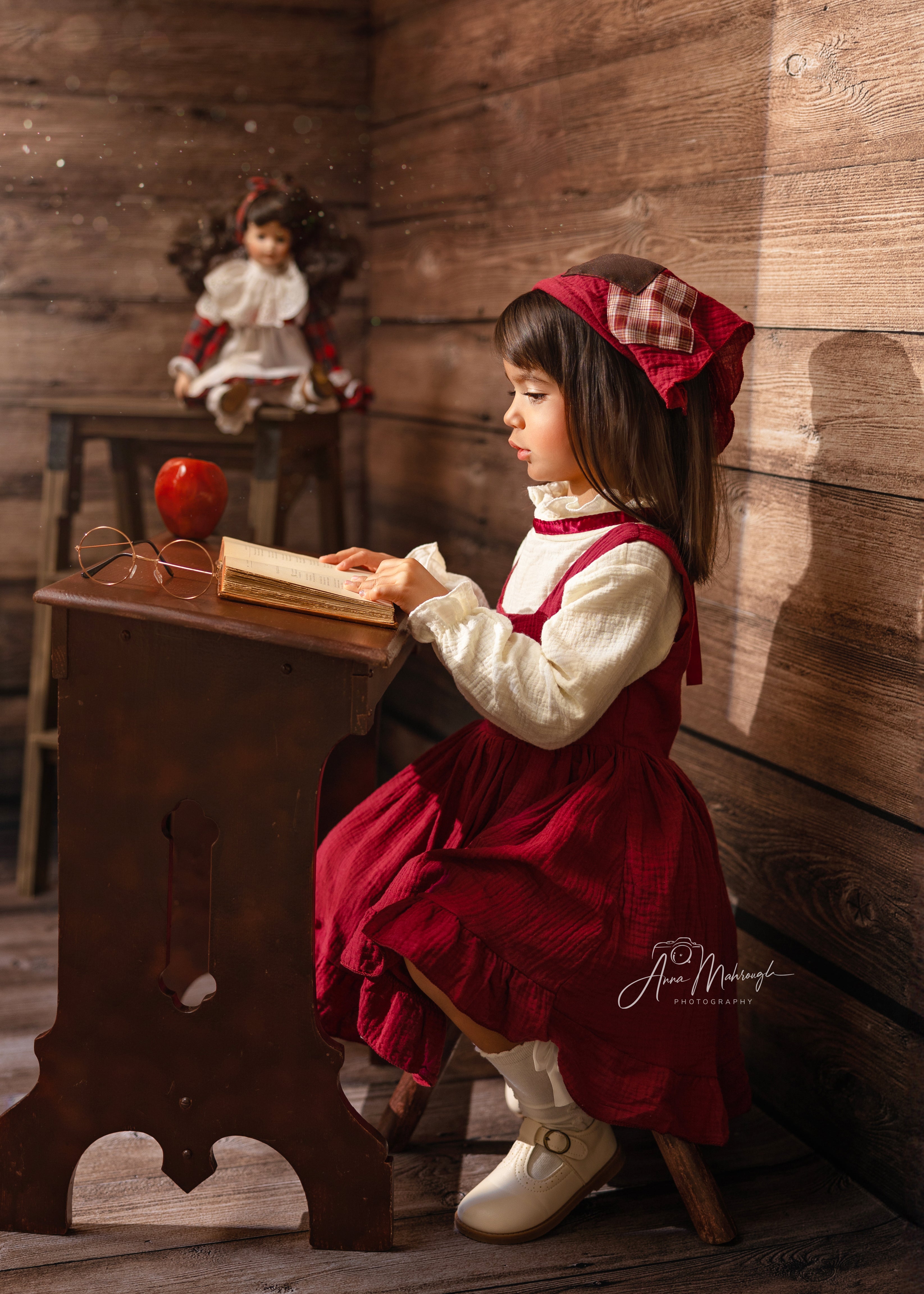 Kate Dark Wood Barn Backdrop Newborn/baby Photography