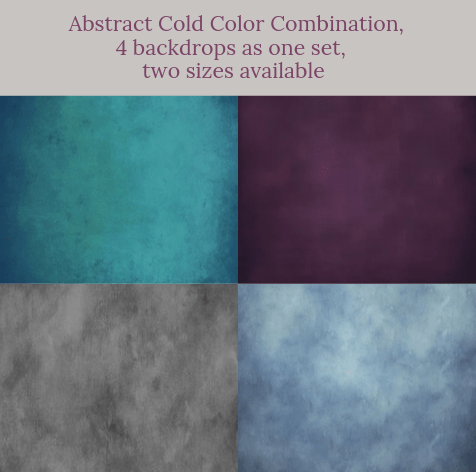 Abstract cold color combination backdrops for photography( 4 backdrops in total )