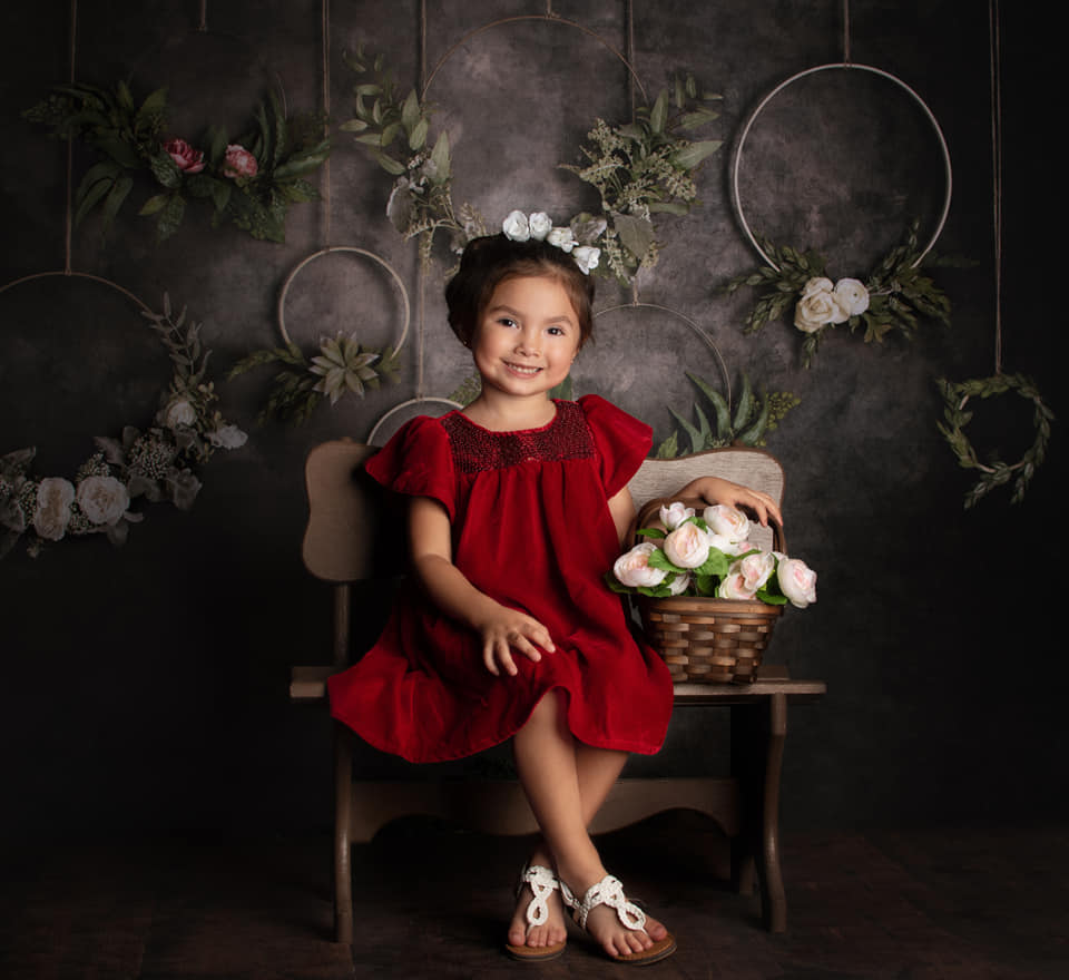 Kate Dark Floral Hoops Backdrop Designed By Mandy Ringe Photography - Kate Backdrop AU
