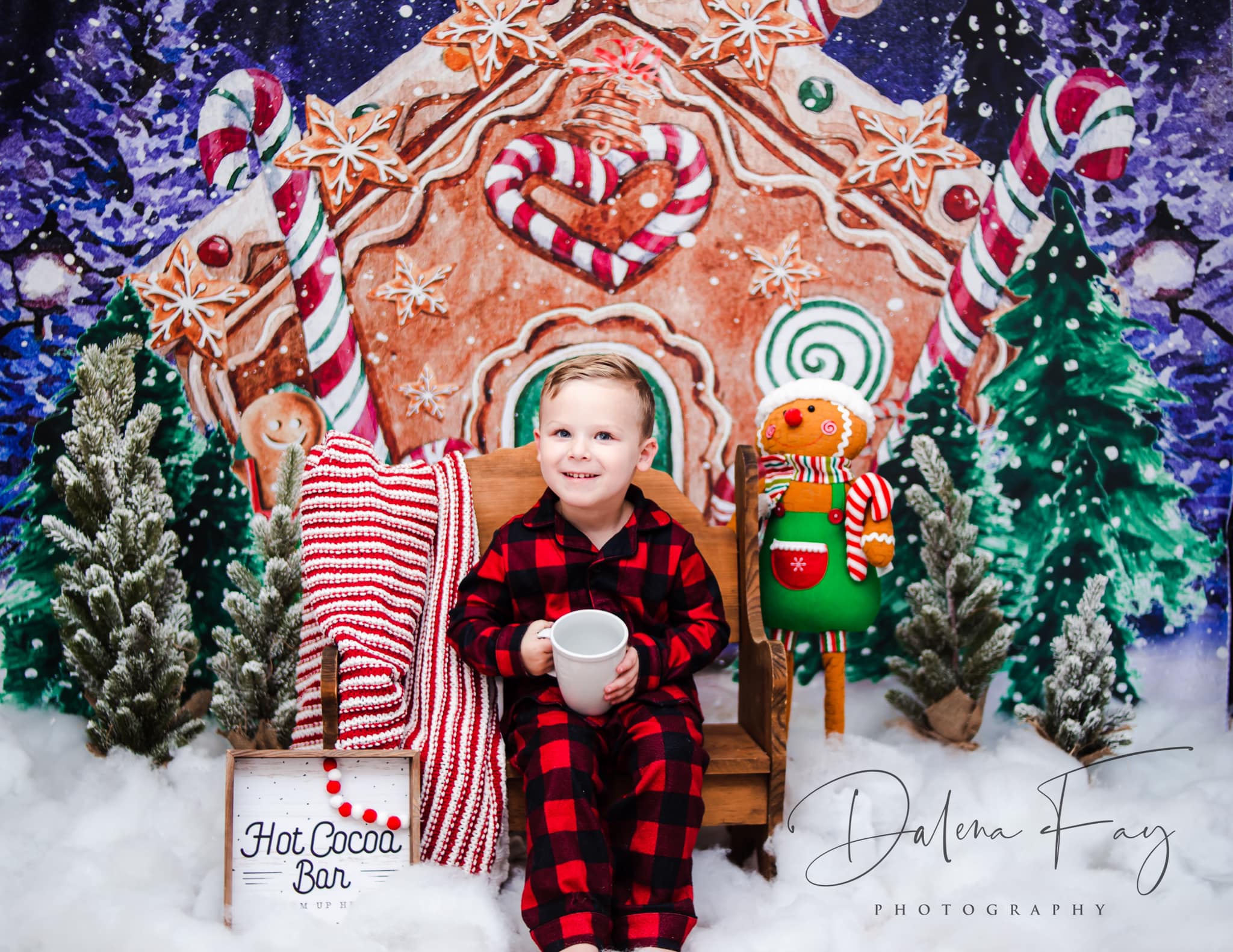 Kate Christmas Backdrop Outside Gingerbread House Designed by GQ - Kate Backdrop AU