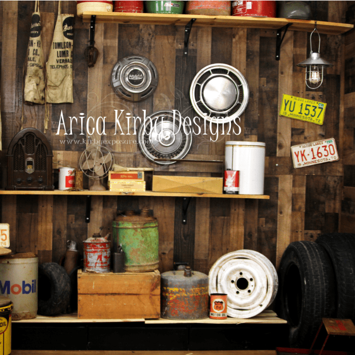 Kate Vintage Garage Backdrop Designed by Arica Kirby