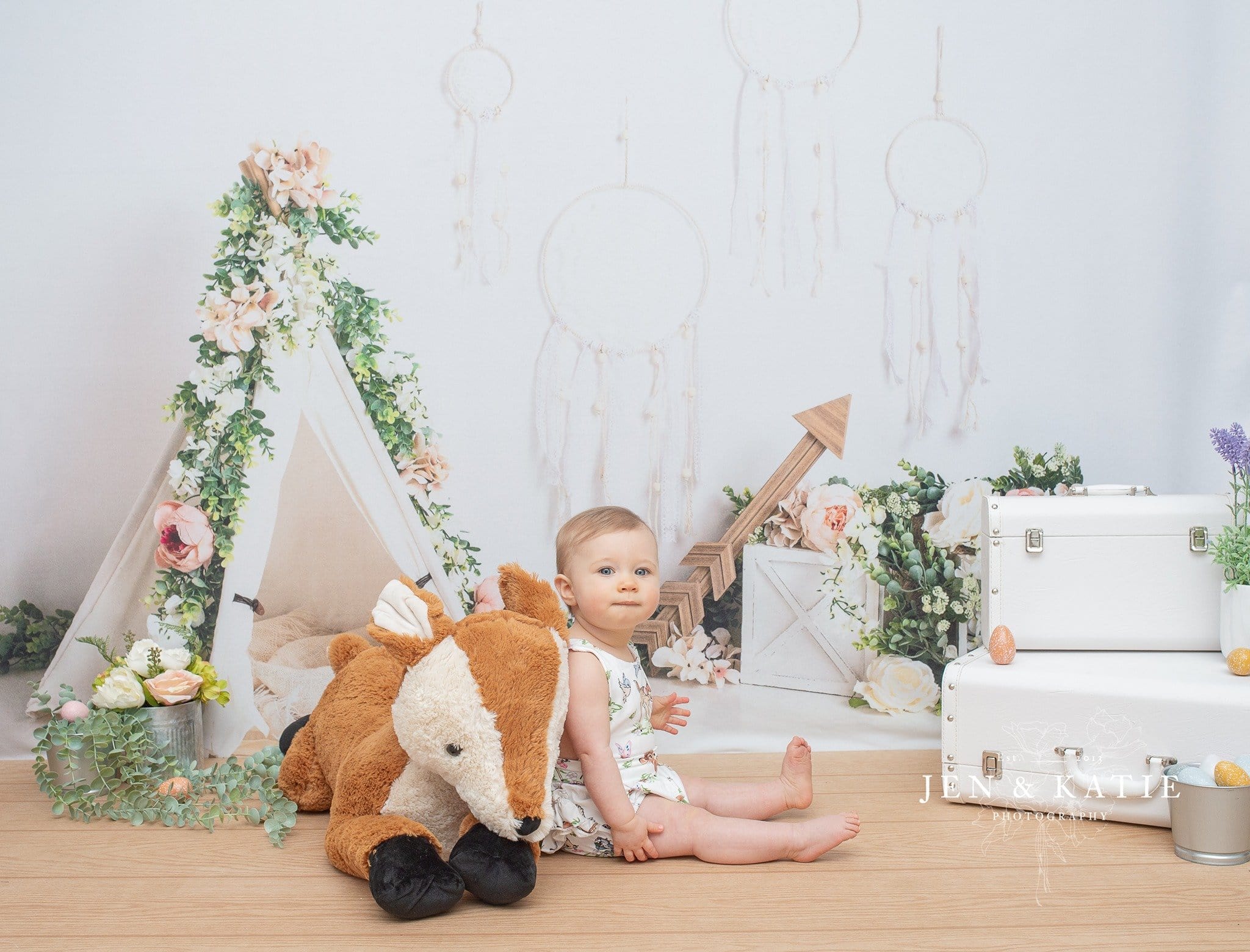 Kate Mother's Day Boho Teepee Spring Backdrop Designed by Megan Leigh Photography - Kate Backdrop AU
