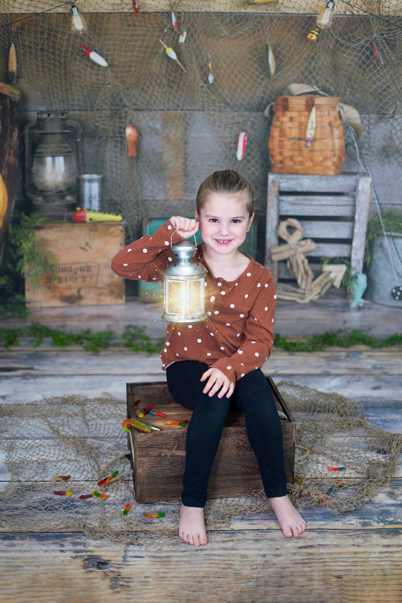Kate Go Fishing Children Backdrop for Photography Designed By Arica Kirby - Kate Backdrop AU
