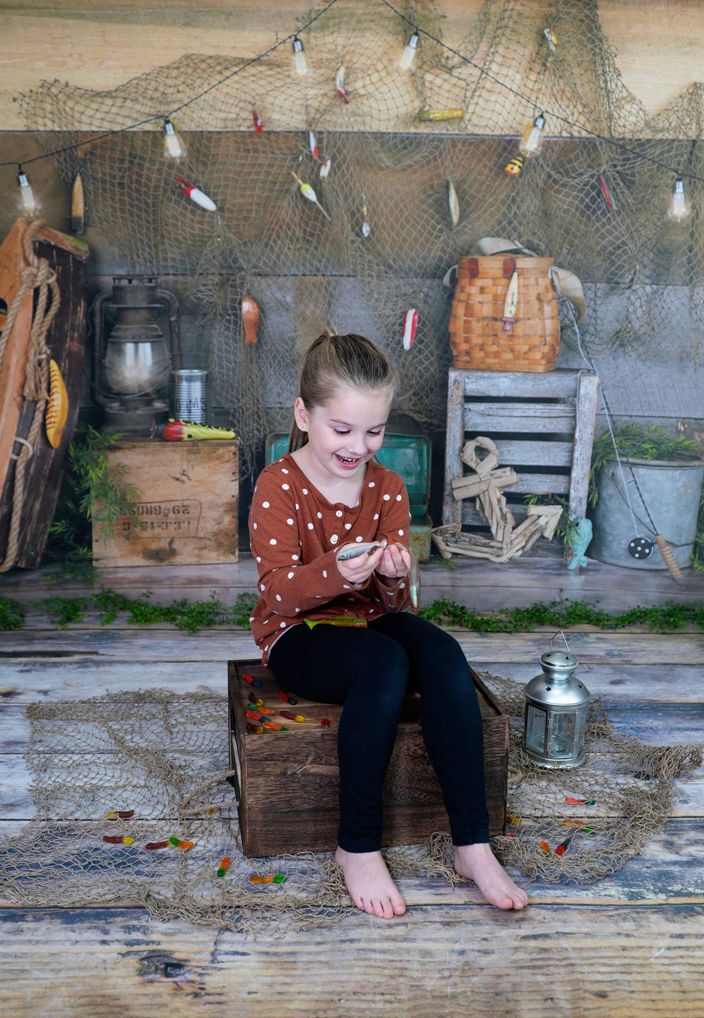 Kate Go Fishing Children Backdrop for Photography Designed By Arica Kirby - Kate Backdrop AU