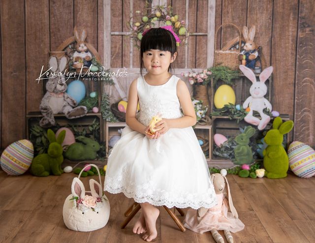 Kate Easter Bunny Egg Wood Door Backdrop Designed by Emetselch - Kate Backdrop AU