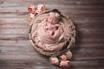 Kate Light Brown And Gray Wood Computer Printed Rubber Floor Mat