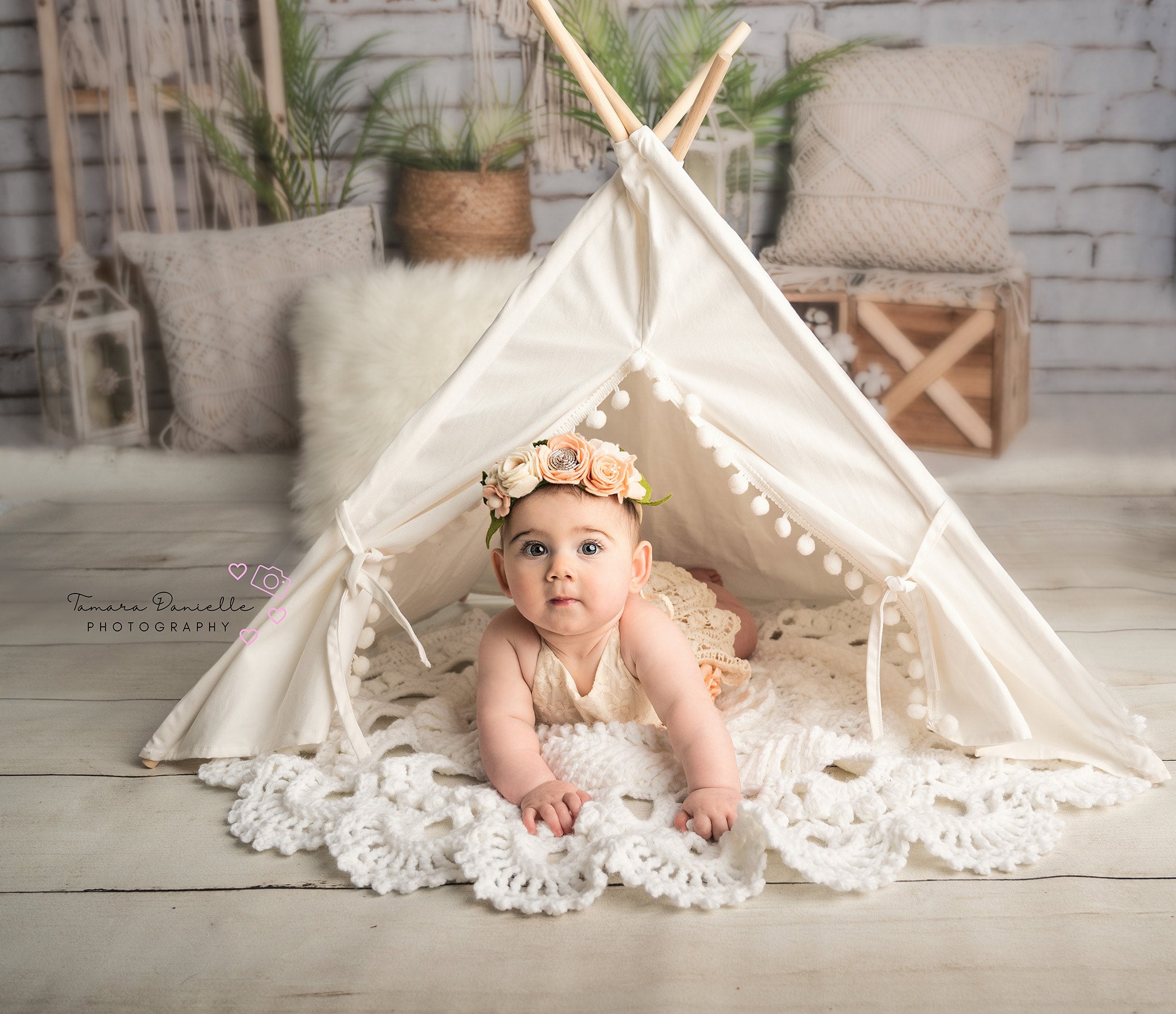 Kate Boho Mother's Day Spring Plants Backdrop Designed by Emetselch - Kate Backdrop AU