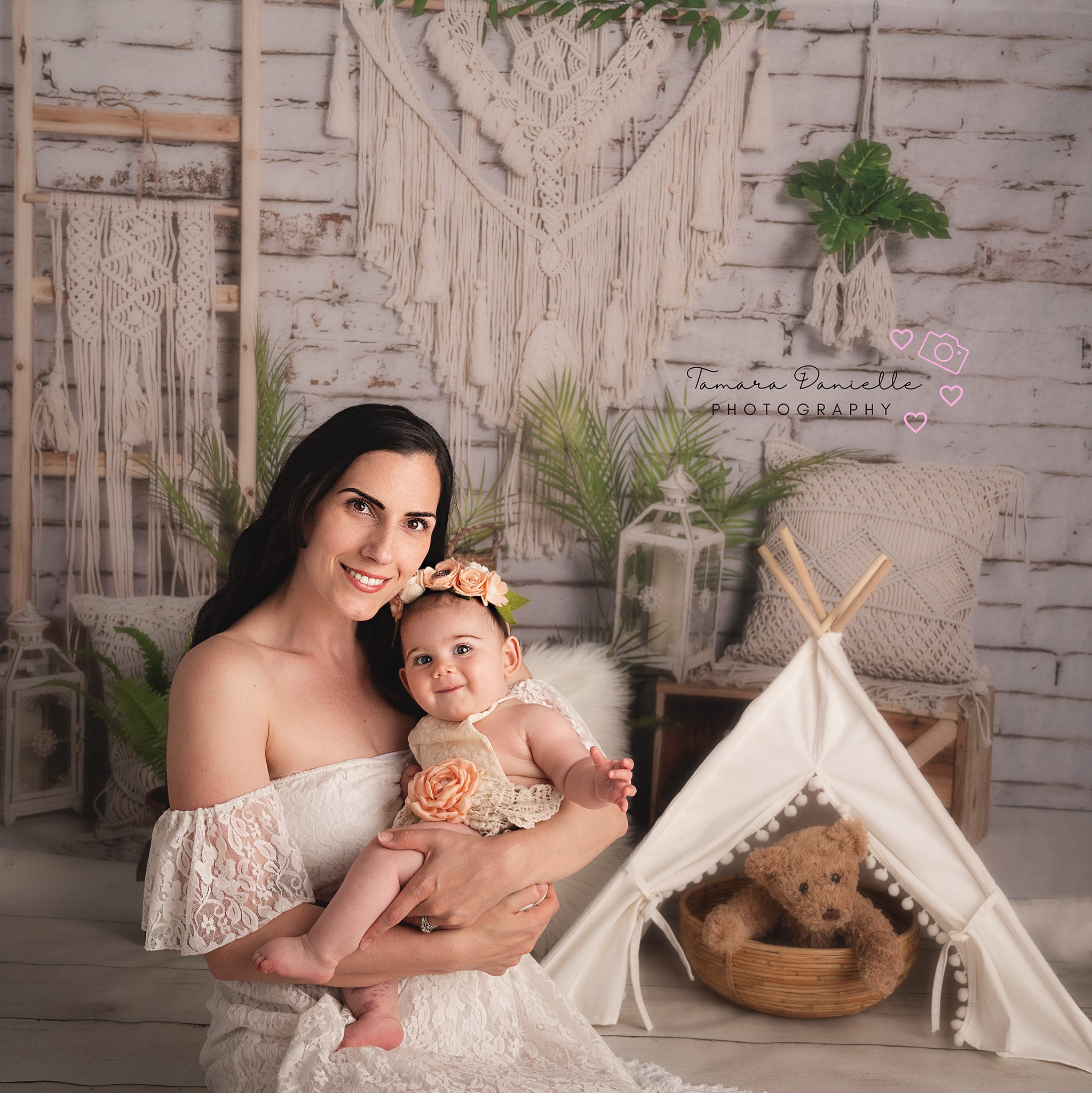 Kate Boho Mother's Day Spring Plants Backdrop Designed by Emetselch - Kate Backdrop AU
