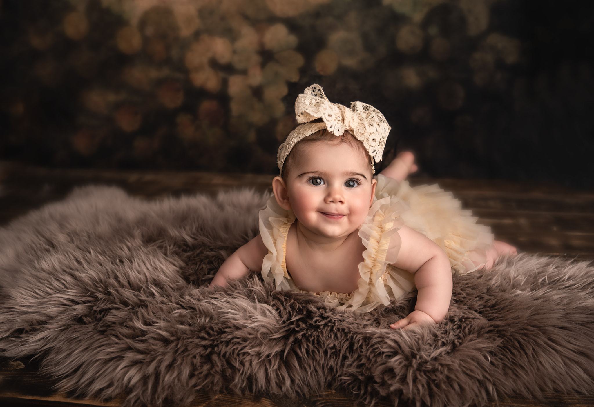 Kate Retro Fine Art Flower Brown Tone Backdrop for Photography