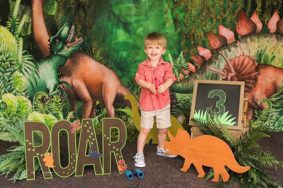 Kate Jungle Adventure Dinosaurs Backdrop Designed by Mandy Ringe Photography