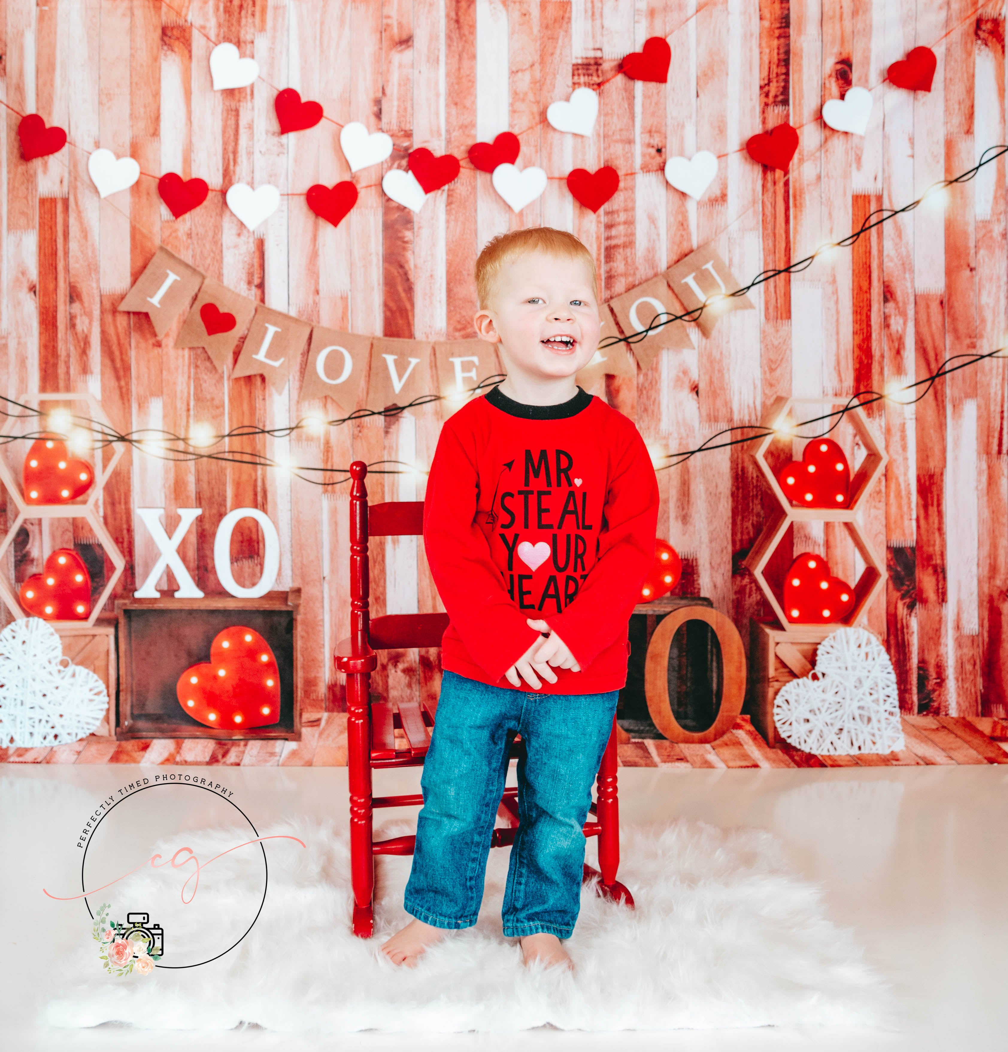 Kate Valentine's day Backdrop Light Love Heart Designed by Emetselch - Kate Backdrop AU