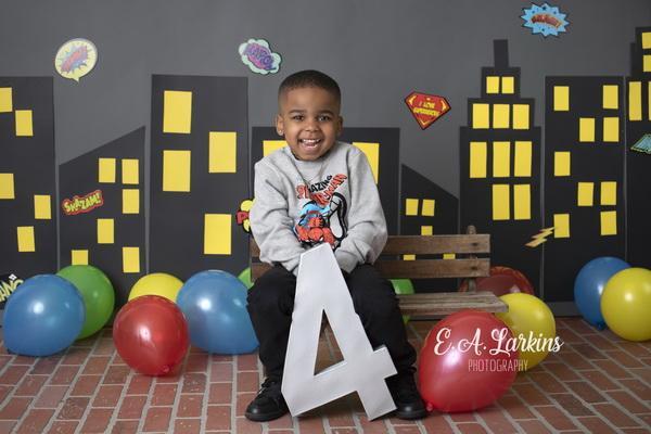 Kate Super hero City Children Backdrop for Photography Designed By Erin Larkins - Kate Backdrop AU