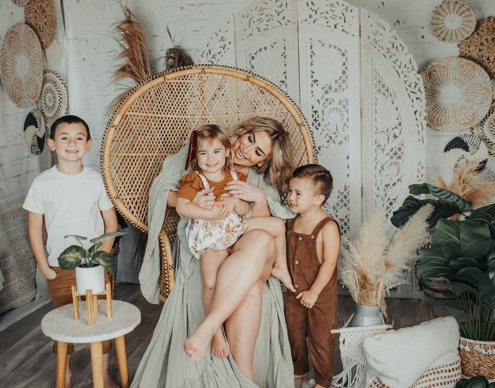 Kate Boho Screen with Pampas Grass Backdrop Designed by Mandy Ringe Photography