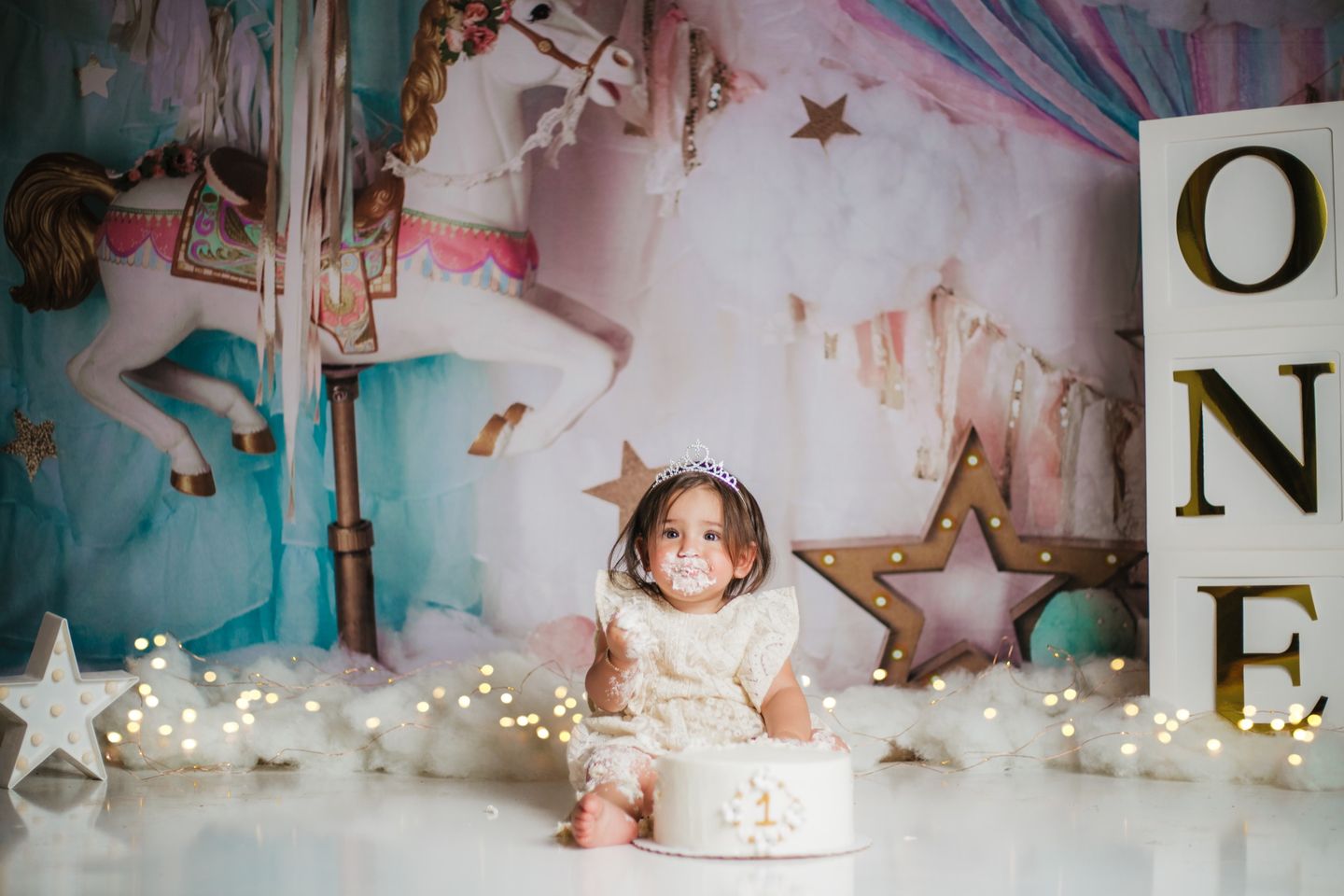 Kate Unicorn Carousel Backdrop Dreams Designed by Mandy Ringe Photography