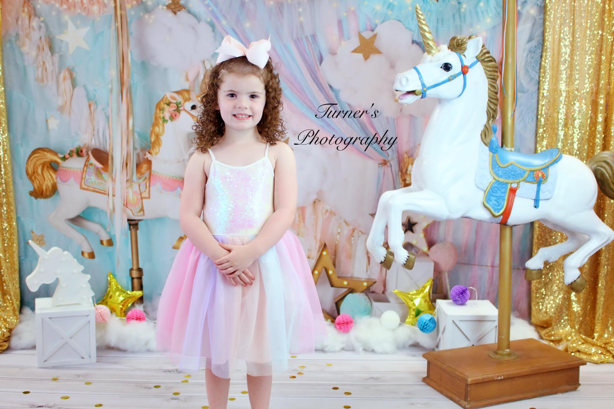 Kate Unicorn Carousel Backdrop Dreams Designed by Mandy Ringe Photography