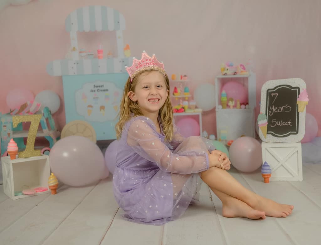 Kate Sweet Ice Cream Backdrop Cake Smash Designed by Emetselch - Kate Backdrop AU