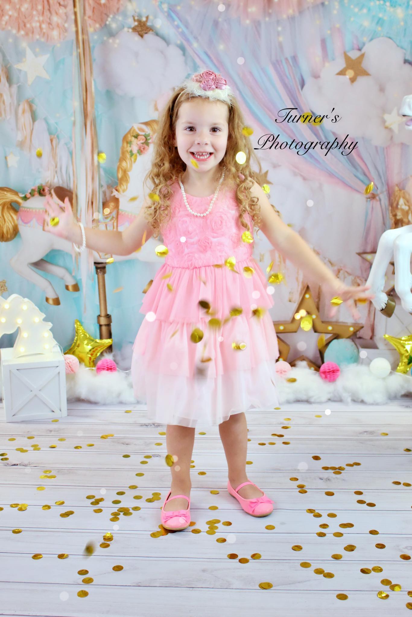 Kate Unicorn Carousel Backdrop Dreams Designed by Mandy Ringe Photography