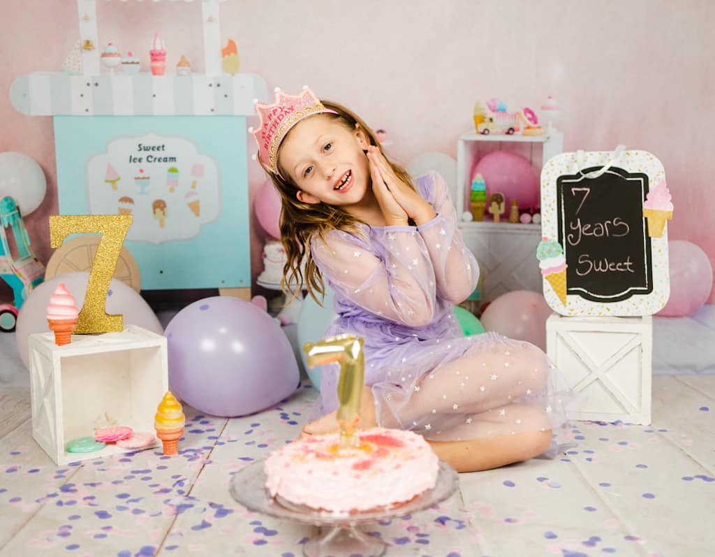 Kate Sweet Ice Cream Backdrop Cake Smash Designed by Emetselch - Kate Backdrop AU