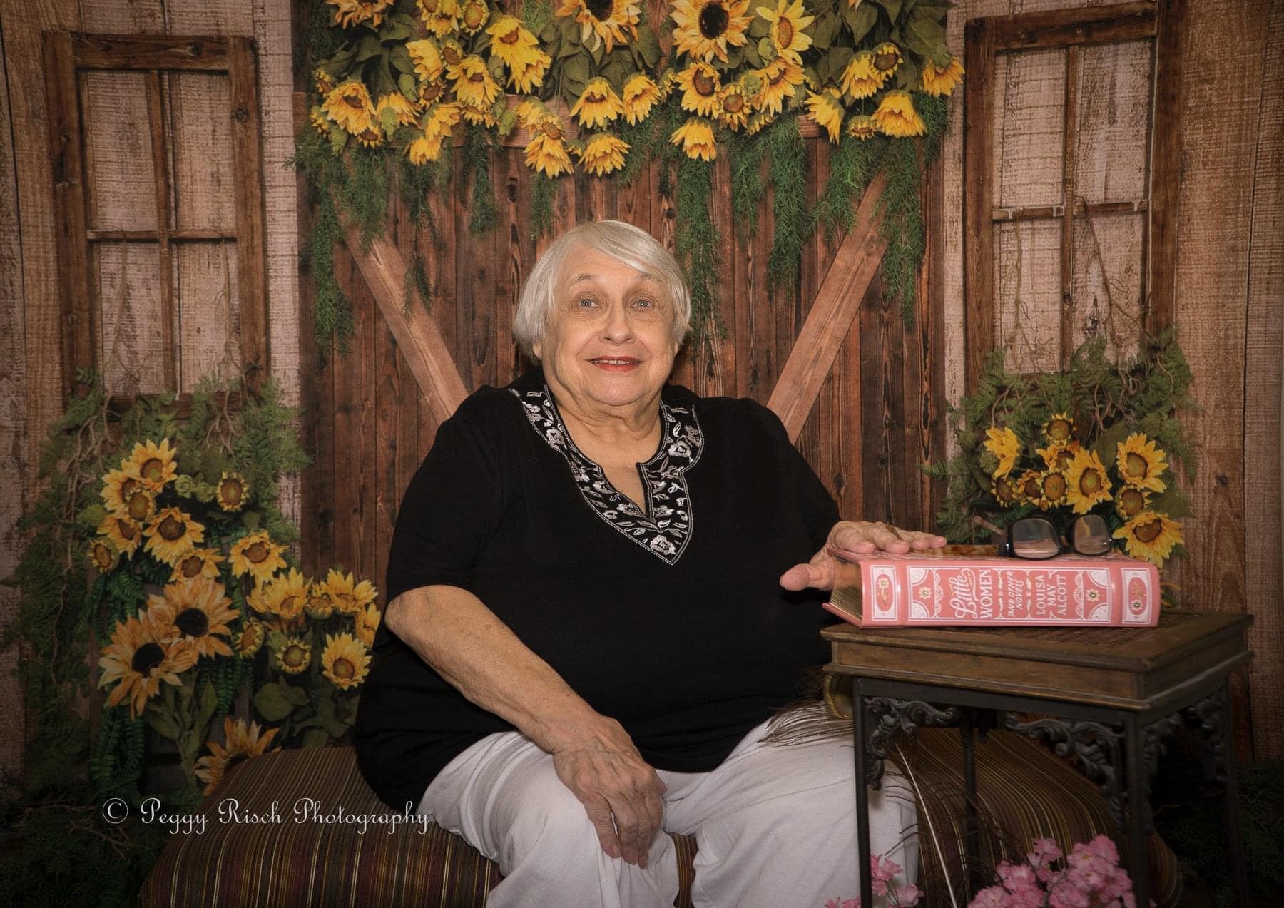 Kate Spring Sunflowers Wood Door Backdrop Designed by Emetselch - Kate Backdrop AU