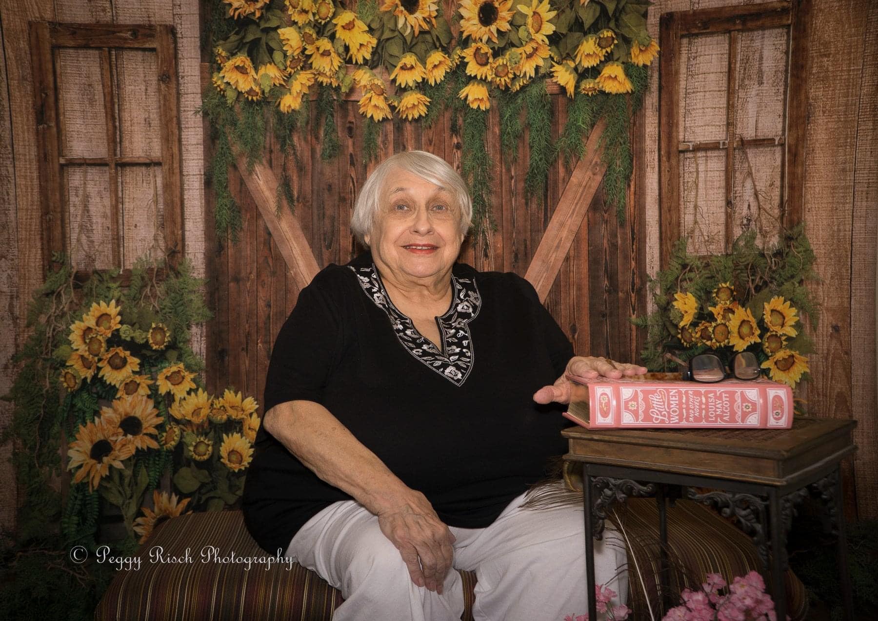 Kate Spring Sunflowers Wood Door Backdrop Designed by Emetselch