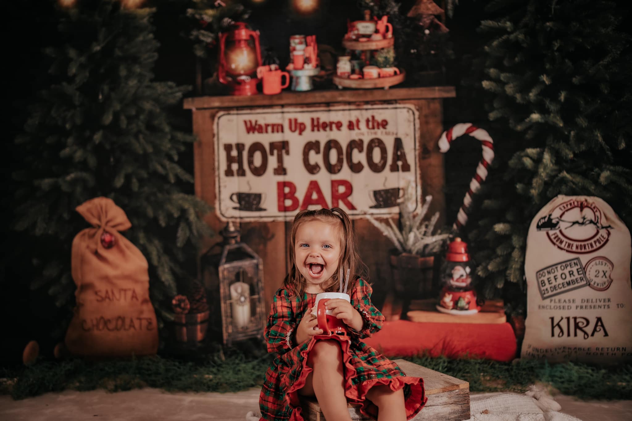 Kate Christmas Backdrop Hot Cocoa for Photography - Kate Backdrop AU