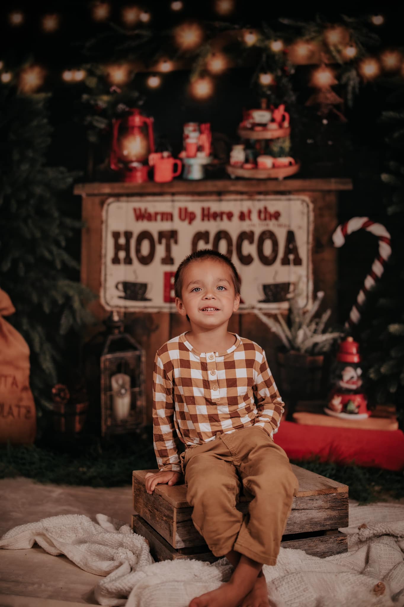 Kate Christmas Backdrop Hot Cocoa for Photography - Kate Backdrop AU