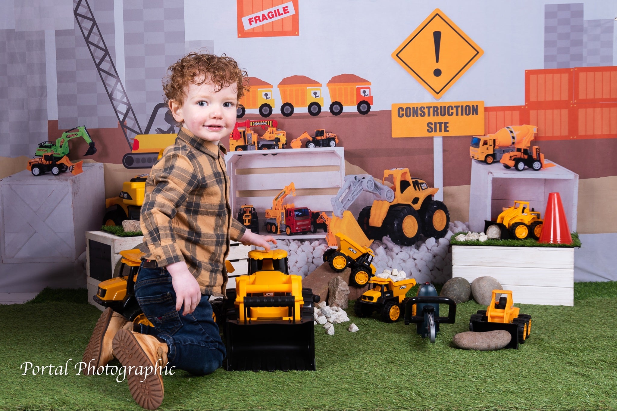 Kate Construction Site Backdrop Kids Toys for Photography