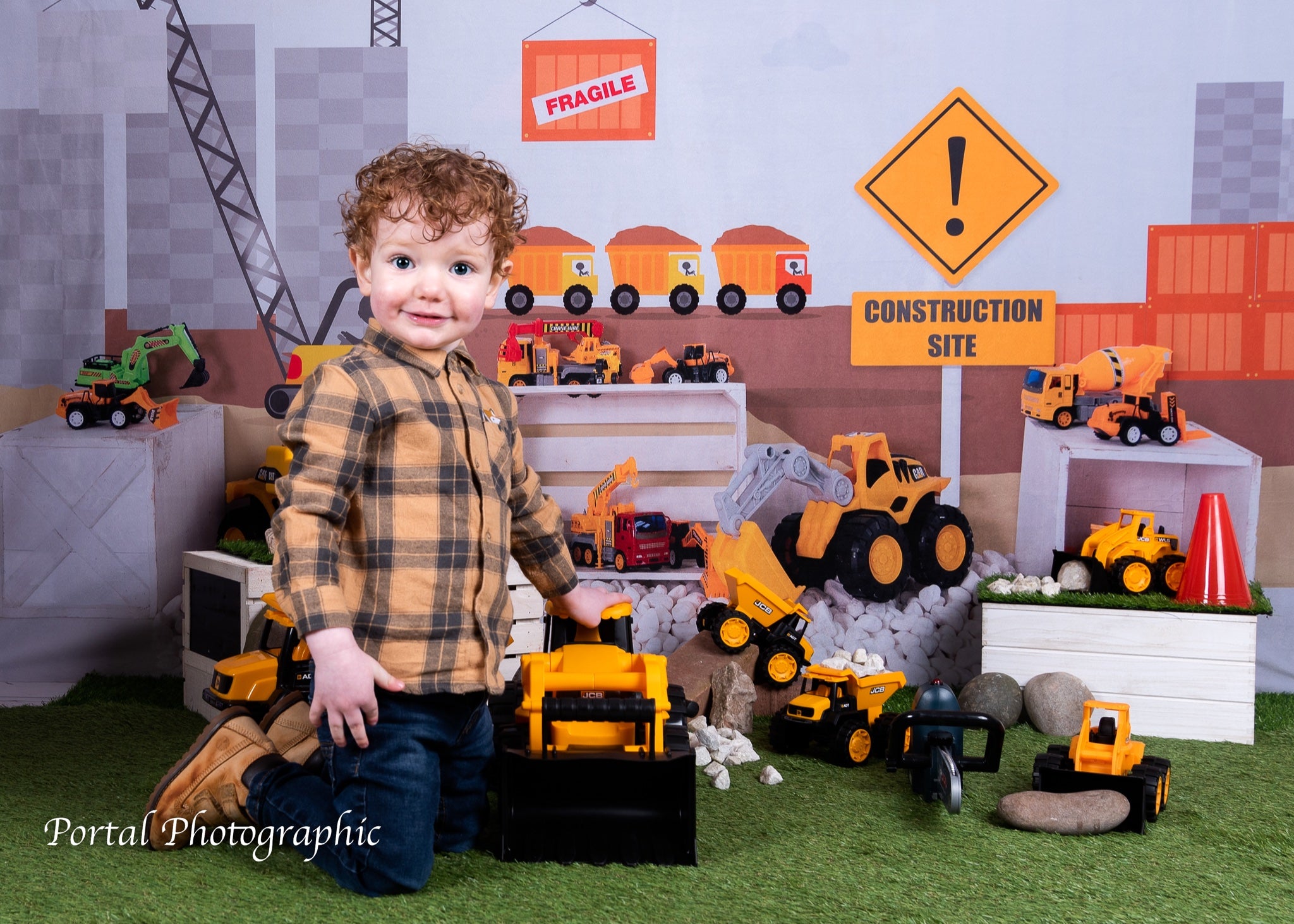 Kate Construction Site Backdrop Kids Toys for Photography