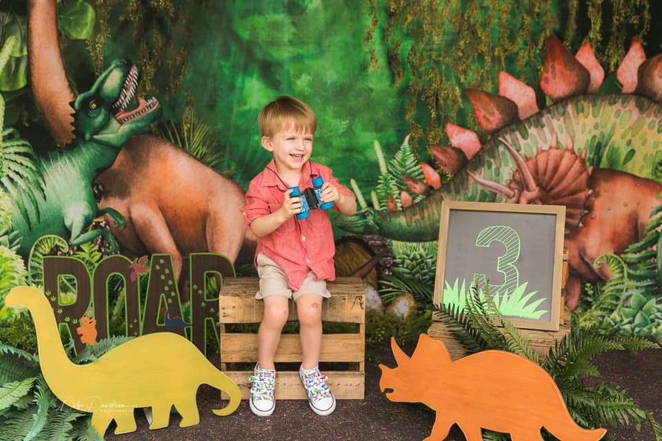 Kate Jungle Adventure Dinosaurs Backdrop Designed by Mandy Ringe Photography