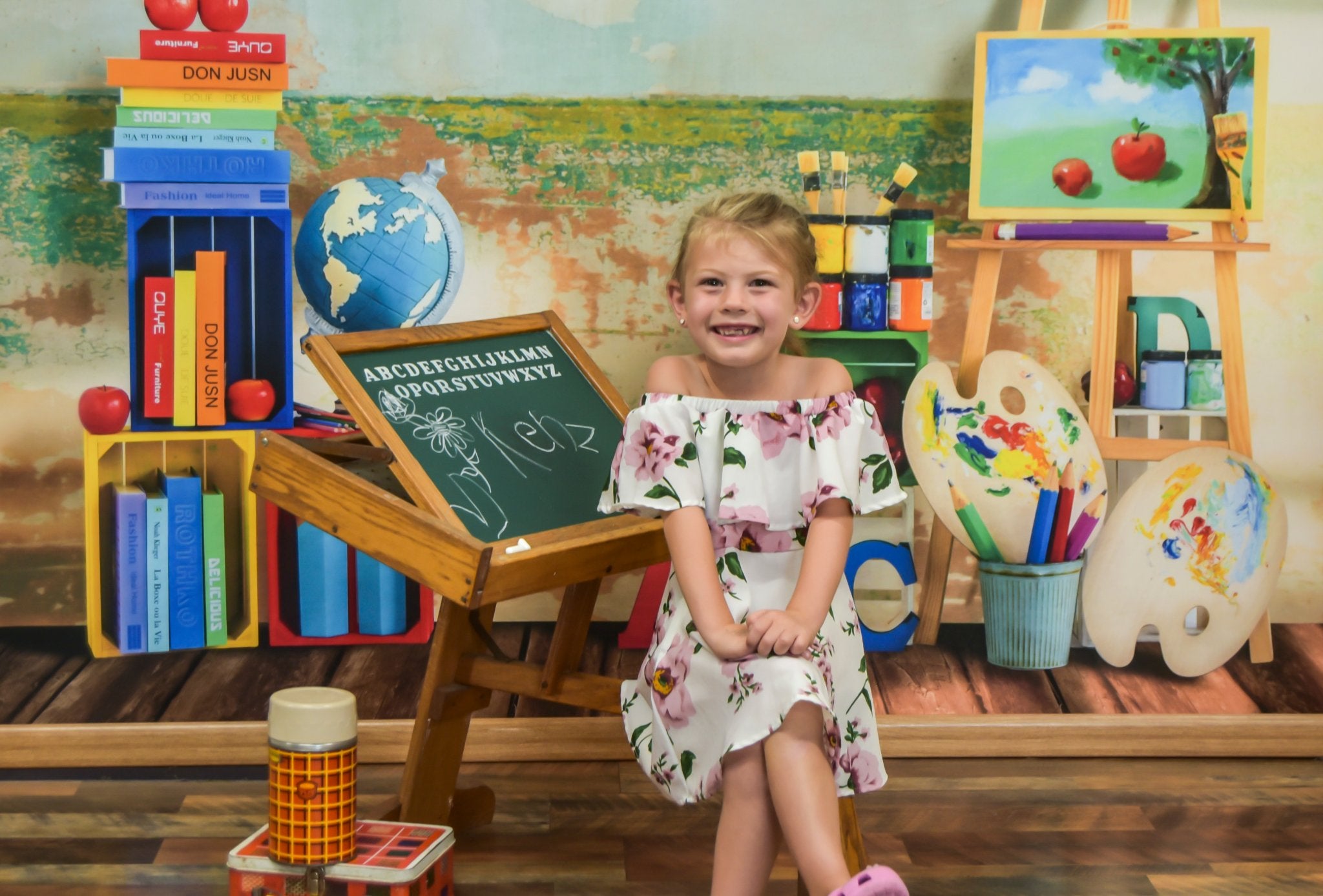 Kate Back to school Backdrop Painting School Season Designed by Emetselch - Kate Backdrop AU