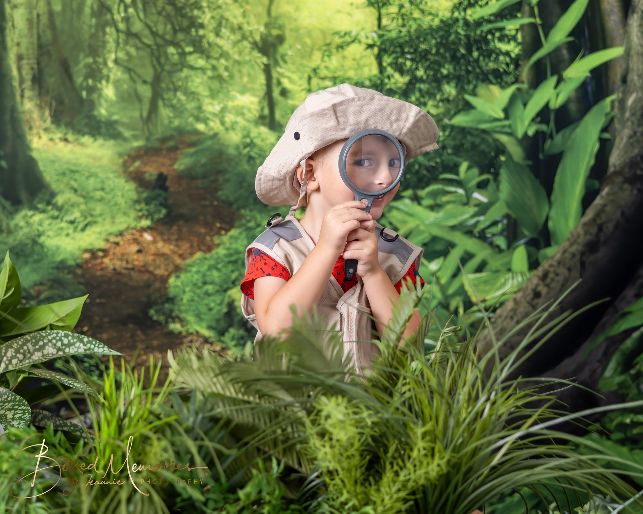 Kate Forest With Green Trees And Creek Spring for photography - Kate Backdrop AU