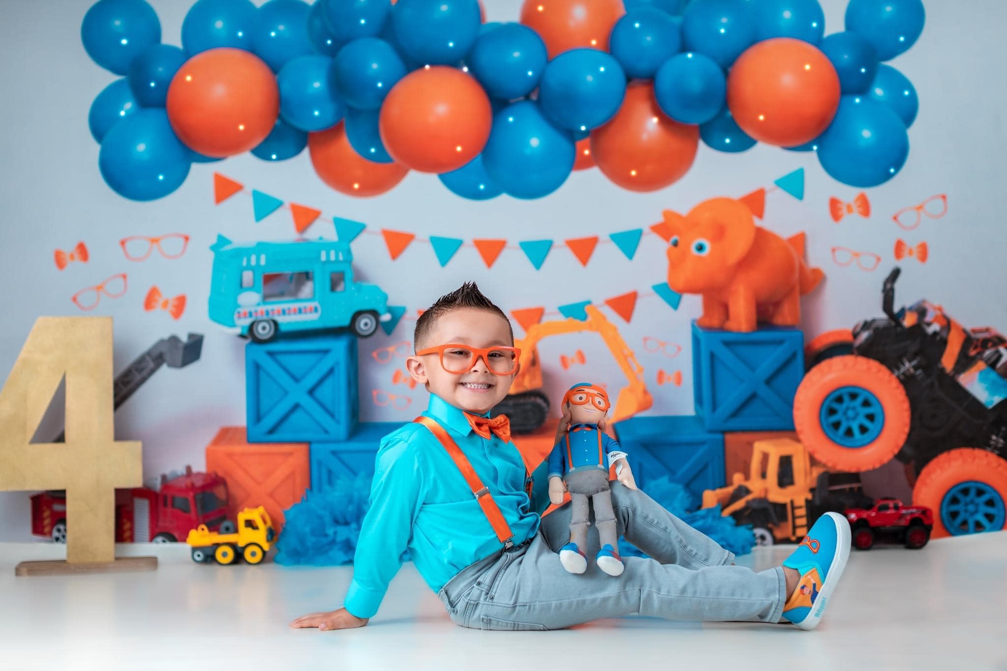 Kate Boy Cake Smash Toy Backdrop Blip Nerd Giggle Guy for Photography Designed by Mini MakeBelieve - Kate Backdrop AU