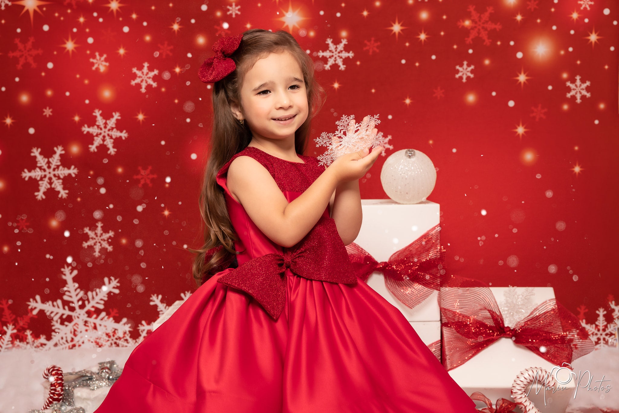 Kate Red Wall Background Snowflake Marry Christmas Backdrops