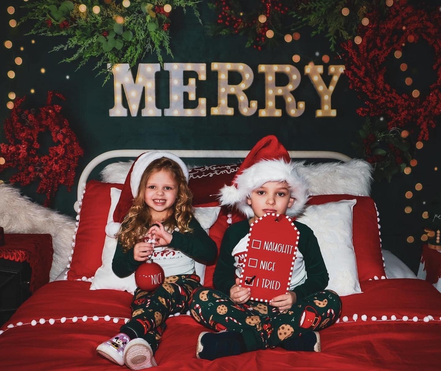 Kate Merry Christmas Backdrop Sparkle Headboard Designed By Mandy Ringe Photography - Kate Backdrop AU