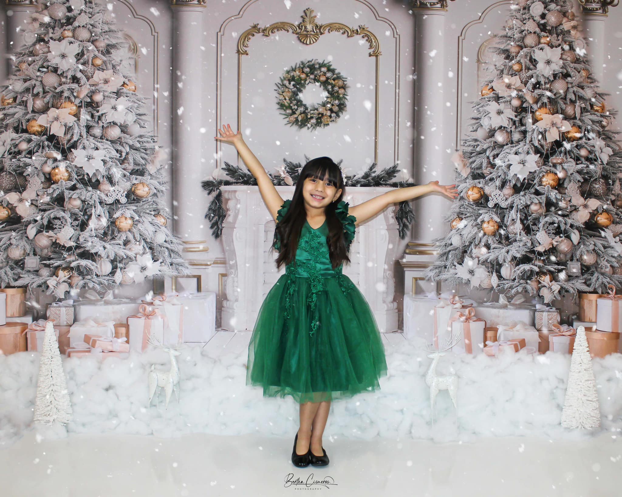 Kate Christmas Tree Backdrop Gift Fireplace for Photography - Kate Backdrop AU