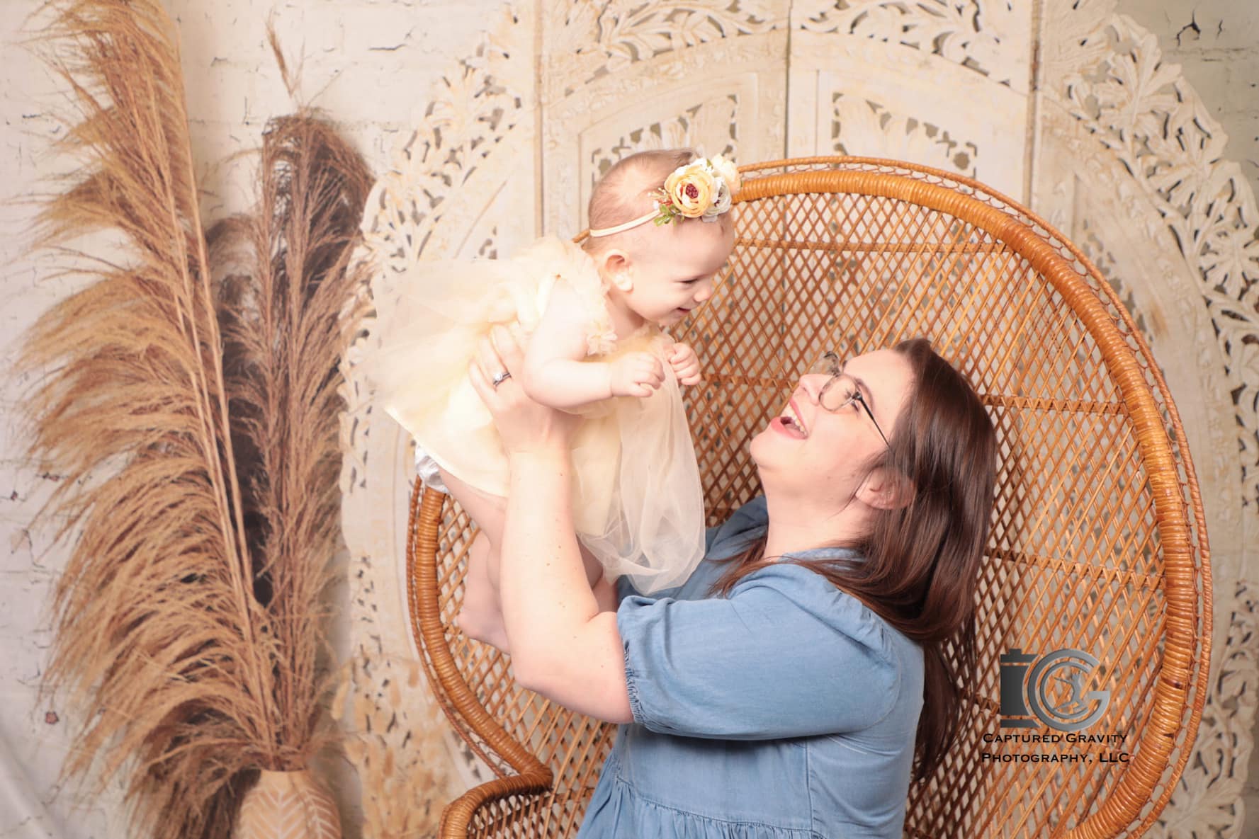 Kate Boho Screen with Pampas Grass Backdrop Designed by Mandy Ringe Photography