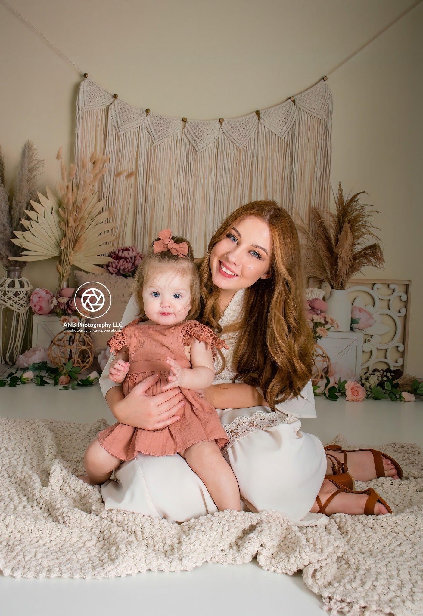 Kate Floral Boho Macrame Backdrop Designed by Mandy Ringe Photography - Kate Backdrop AU