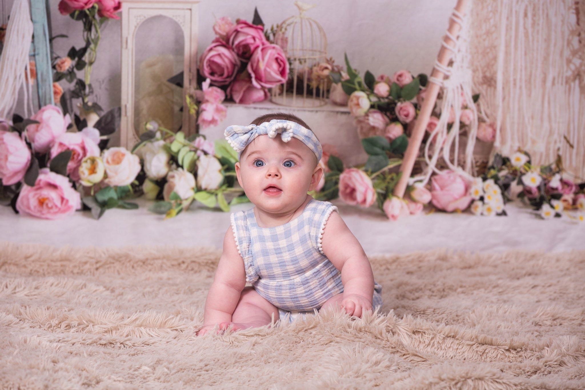 Kate Spring Boho Tent Floral Backdrop for Photography