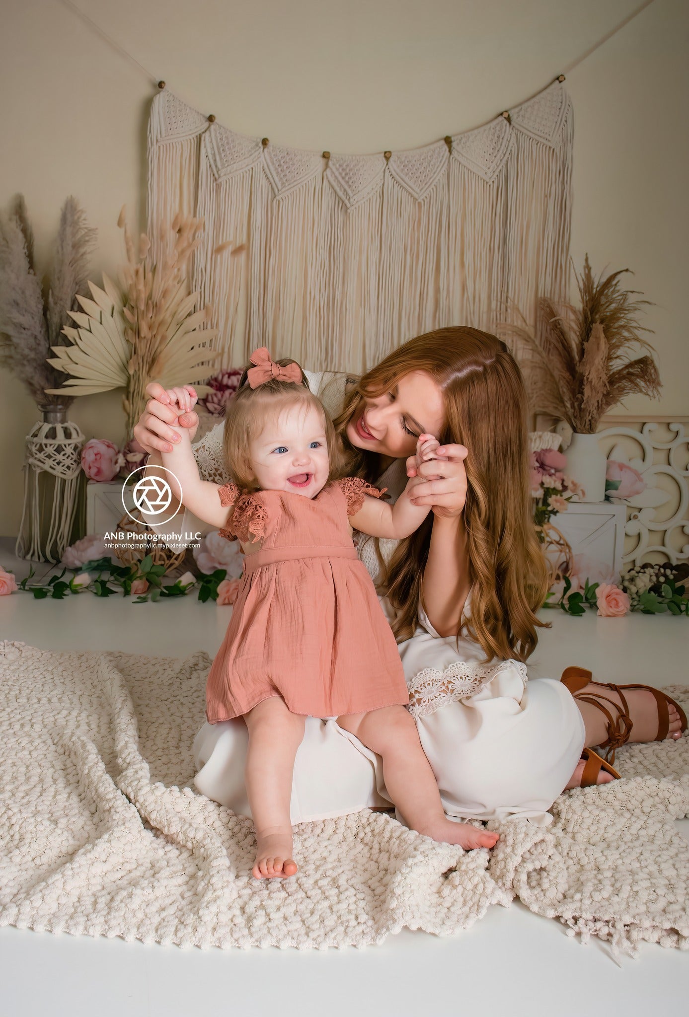 Kate Floral Boho Macrame Backdrop Designed by Mandy Ringe Photography - Kate Backdrop AU