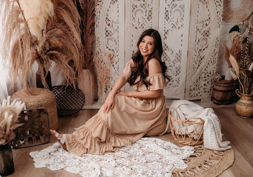 Kate Boho Screen with Pampas Grass Backdrop Designed by Mandy Ringe Photography - Kate Backdrop AU