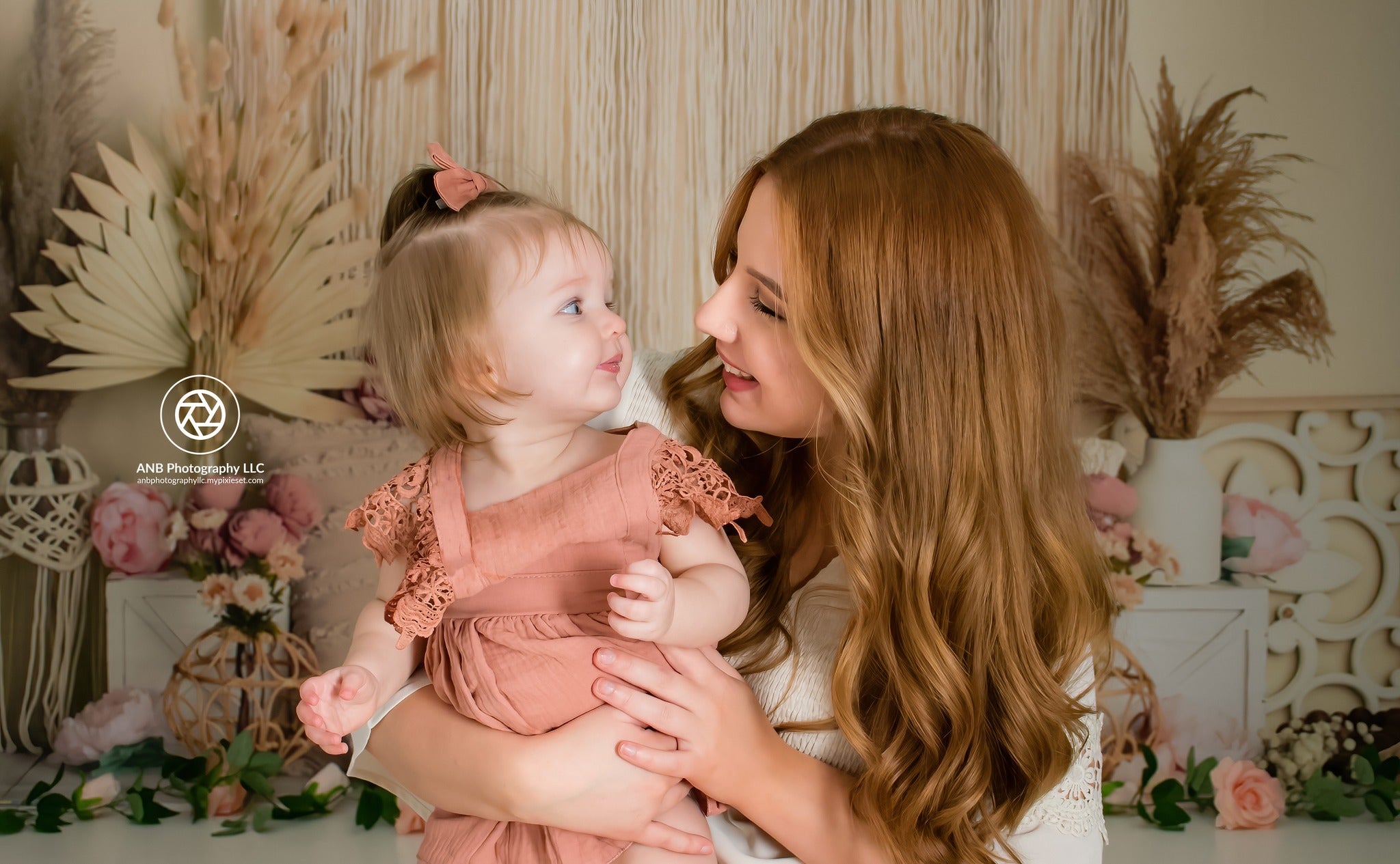 Kate Floral Boho Macrame Backdrop Designed by Mandy Ringe Photography