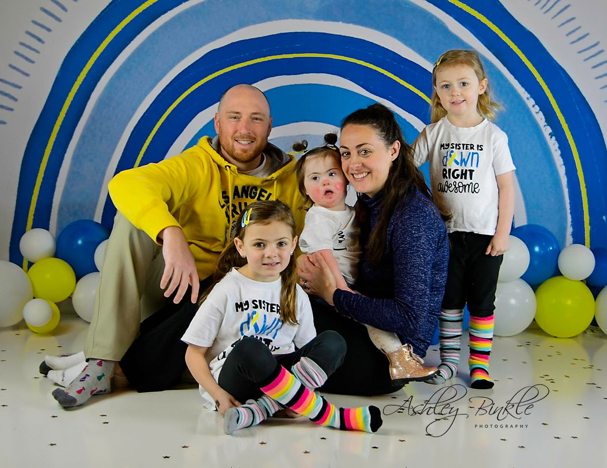 Kate Blue Rainbow Shape Backdrop Cake Smash Designed by Mandy Ringe Photography