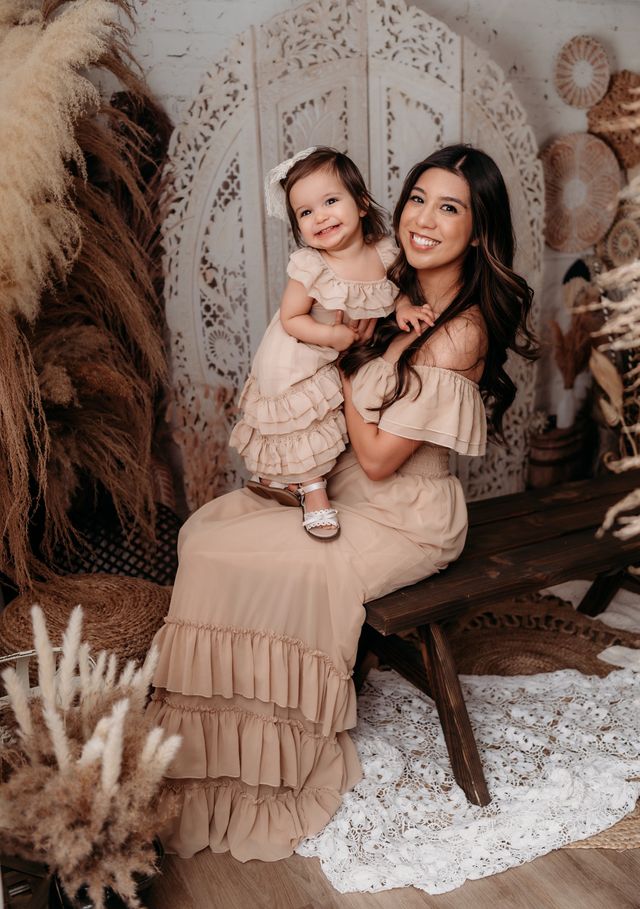 Kate Boho Screen with Pampas Grass Backdrop Designed by Mandy Ringe Photography