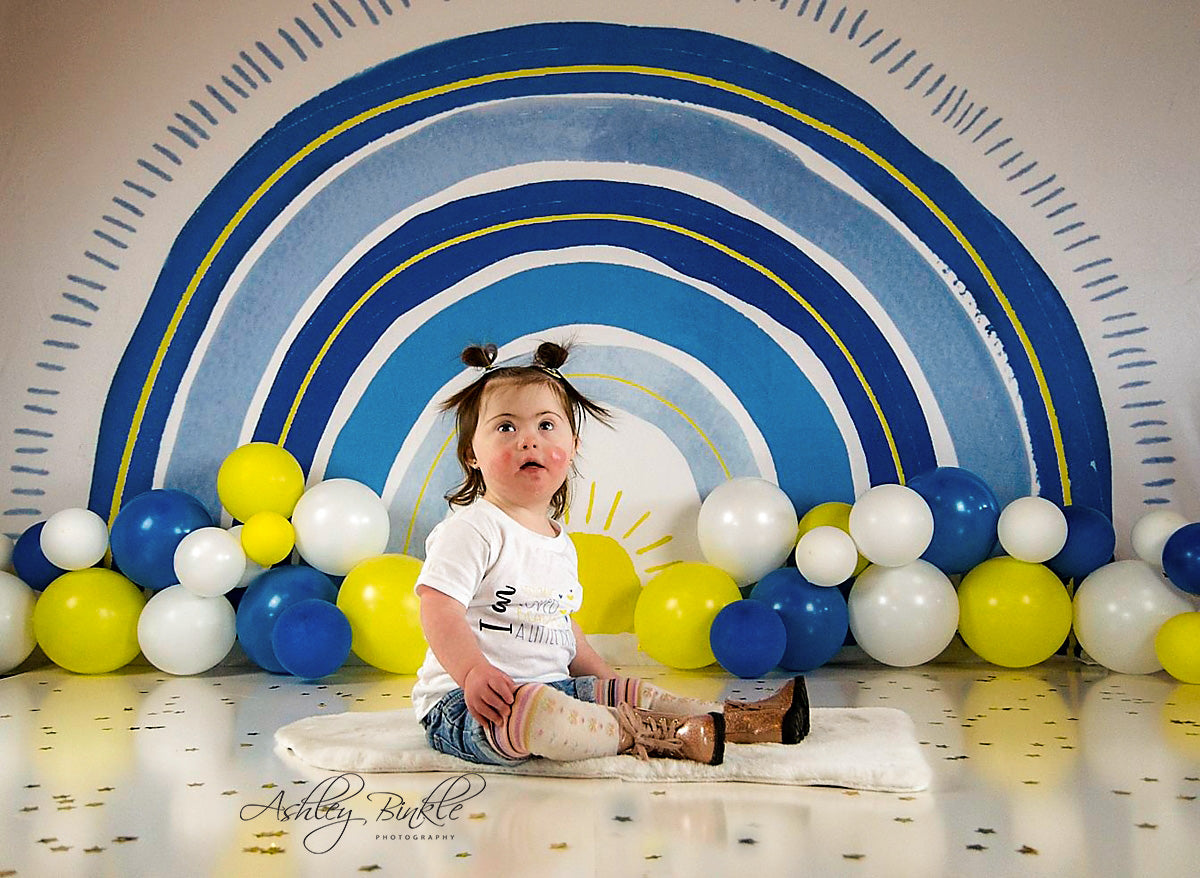 Kate Blue Rainbow Shape Backdrop Cake Smash Designed by Mandy Ringe Photography - Kate Backdrop AU