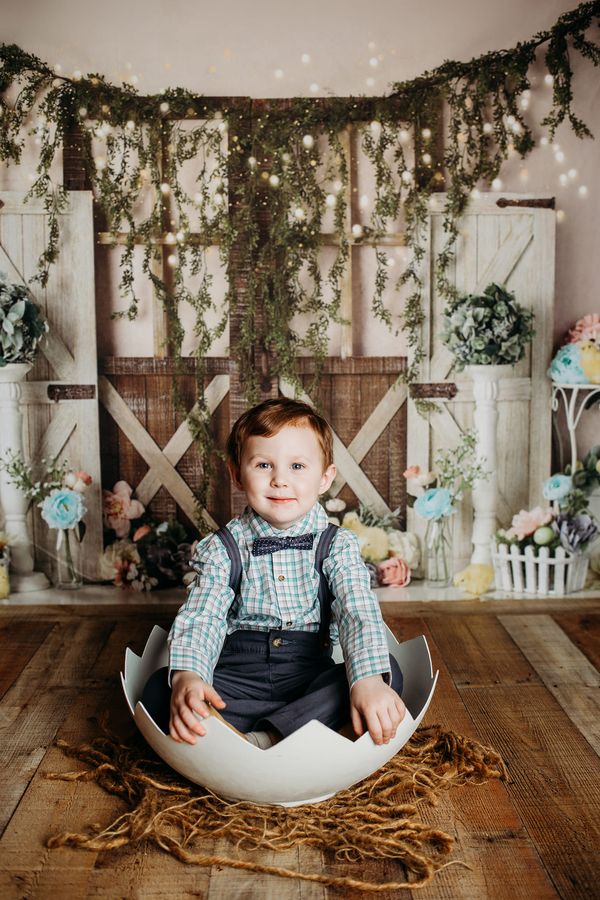 Kate Spring Floral Chicks Backdrop Designed by Mandy Ringe Photography