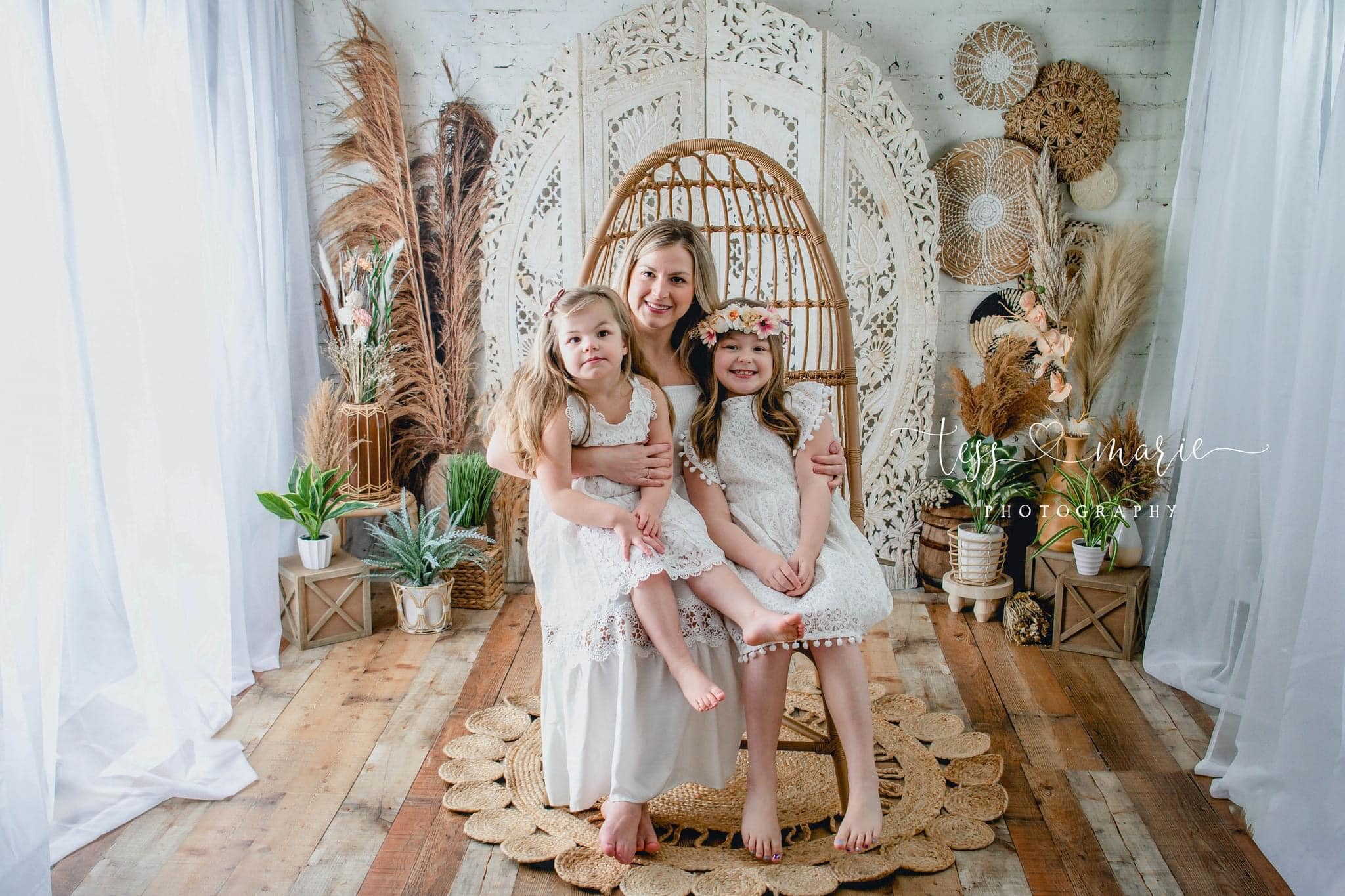 Kate Boho Screen with Pampas Grass Backdrop Designed by Mandy Ringe Photography - Kate Backdrop AU