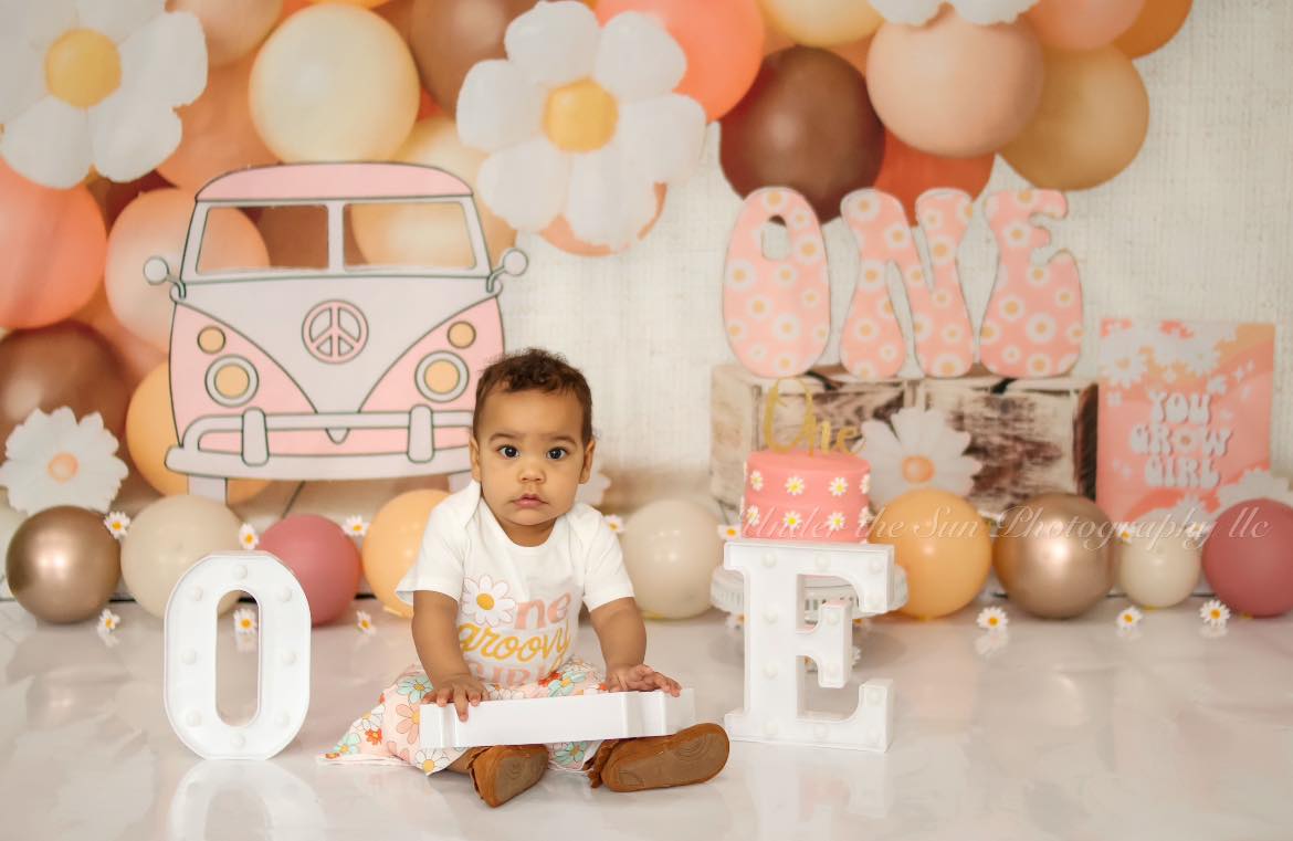 Kate Peace Balloon Backdrop 1st Birthday Designed by Ashley Paul - Kate Backdrop AU